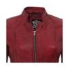 Amy Womens Maroon Fitted Leather Jacket