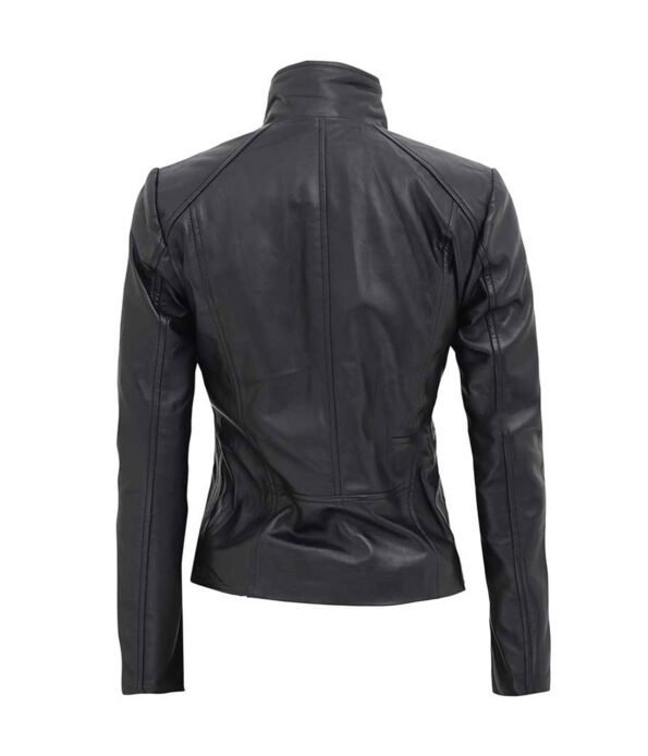 Arezzo-Black-Slim-Fit-Leather-Jacket.jpg SlimFit Motorcycle leather Jacket for Women