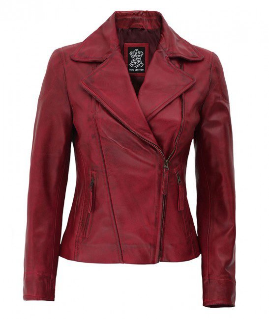 Asymmetrical Slim Fit Leather Jacket