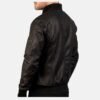 Ma-1 Black Leather Bomber Jacket