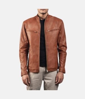 Men's tan Leather Jacket