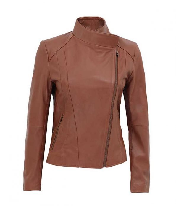 Brown-Womens-Tan-Asymmetrical-Biker-Leather-Jacket.jpg SlimFit Motorcycle leather Jacket for Women