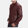 Burgundy Maroon Leather Biker Jacket