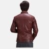 Burgundy Maroon Leather Biker Jacket