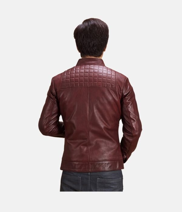 Burgundy Maroon Leather Biker Jacket