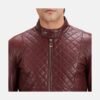 Burgundy Maroon Leather Biker Jacket