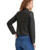Caitlin Scuba Black Leather Jacket