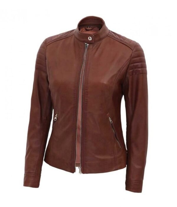 Carrie-Brown-Slim-Fitted-Leather-Jacket-Women-1.jpg Women Carrie Brown Slim Fit Leather Jacket 3