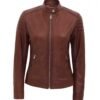 Carrie-Brown-Slim-Fitted-Leather-Jacket-Women-2.jpg Women Carrie Brown Slim Fit Leather Jacket 5