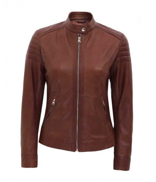 Carrie-Brown-Slim-Fitted-Leather-Jacket-Women-2.jpg Women Carrie Brown Slim Fit Leather Jacket 5