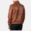 Coffman Brown Leather Bomber Jacket