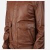 Coffman Brown Leather Bomber Jacket