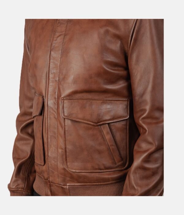 Coffman Brown Leather Bomber Jacket