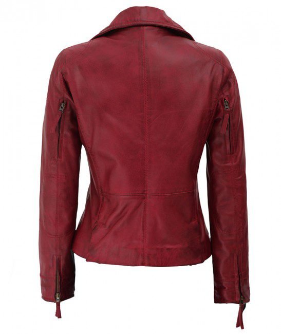 Asymmetrical Slim Fit Leather Jacket