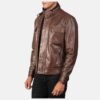 Darren Brown Leather Biker Jacket