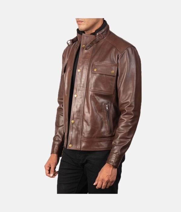 Darren Brown Leather Biker Jacket