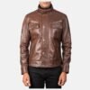 Darren Brown Leather Biker Jacket