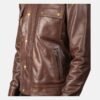 Darren Brown Leather Biker Jacket