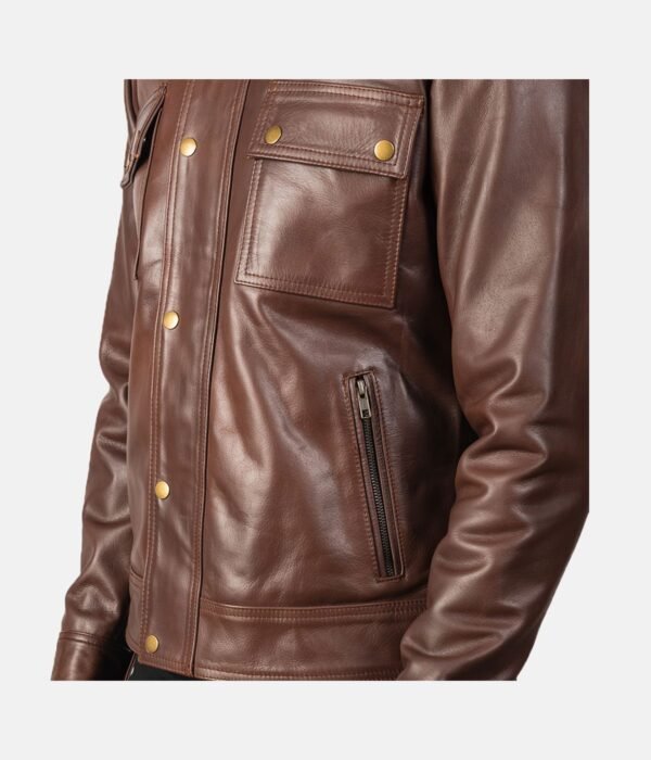 Darren Brown Leather Biker Jacket