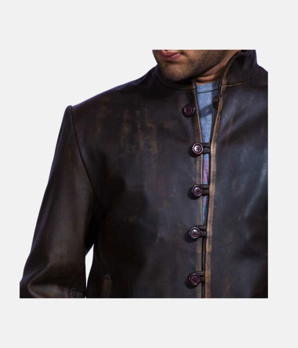 Distressed Brown Leather Jacket