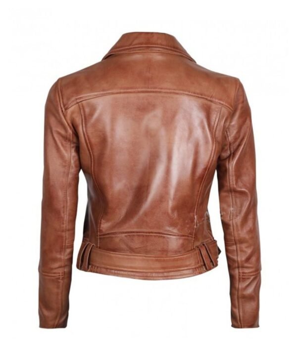 Elisa Womens Light Brown Leather Jacket