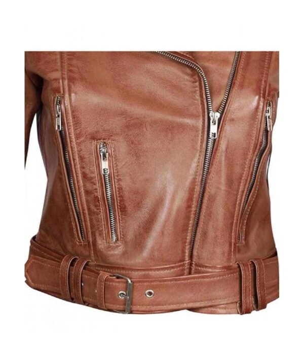 Elisa Womens Light Brown Leather Jacket