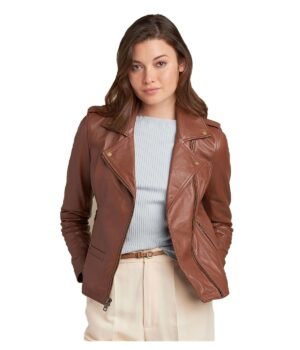 erica Asymmetrical Biker Leather Jacket