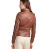 Erica Asymmetrical Genuine Leather Biker Jacket