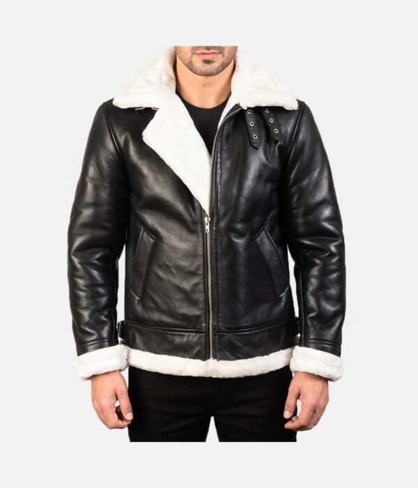 Francis-B-3-Black-White-Leather-Bomber-Jacket1
