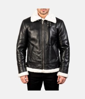 Francis-B-3-Black-White-Leather-Bomber-Jacket2