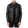 Gatsby Black Leather Biker Jacket