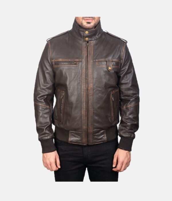 Glen-Street-Brown-Leather-Bomber-Jacket-1.jpg Glen Street Brown Leather Bomber Jacket