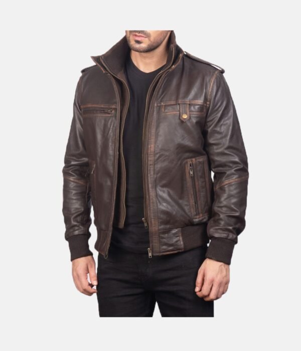 Glen-Street-Brown-Leather-Bomber-Jacket-5.jpg Glen Street Brown Leather Bomber Jacket