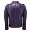 Mens Quilted Motorcycle Purple Leather Jacket