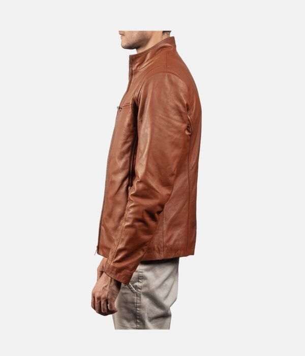 Ionic Brown Leather Biker Jacket
