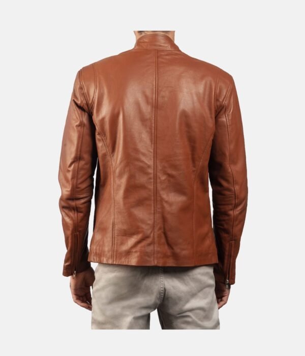 Ionic Brown Leather Biker Jacket