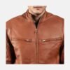 Ionic Brown Leather Biker Jacket