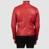 Ionic Red Leather Biker Jacket