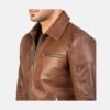 Brown Shirt Style Leather Jacket