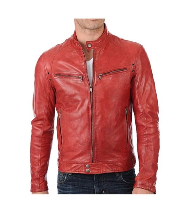 Men's Lambskin Leather Biker Jacket