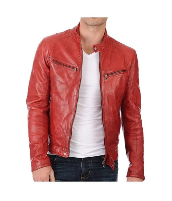 Men's Lambskin Leather Biker Jacket