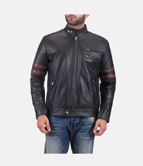 Monza-Black-Maroon-Leather-Biker-Jacket-1.jpg Black & Maroon Leather Biker Jacket