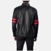 Black & Red Leather Biker Jacket