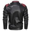 Winter Stand Collar Motorcycle Slim Style Leather Jacket back