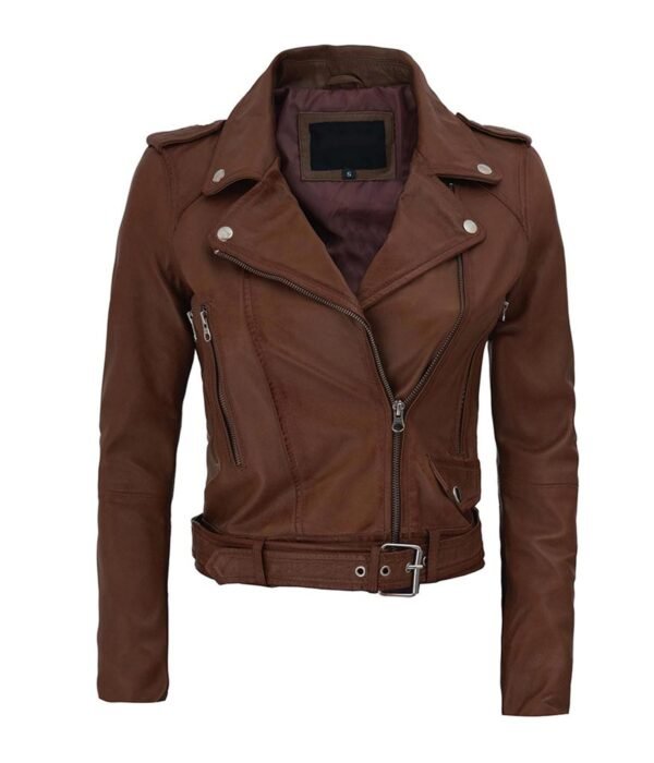Nellie-Women-Leather-Dark-Brown-Biker-Jacket-1.jpg Nellie Women Leather Dark Brown Biker Jacket