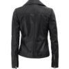 Womens Black Leather Jacket Ninfa