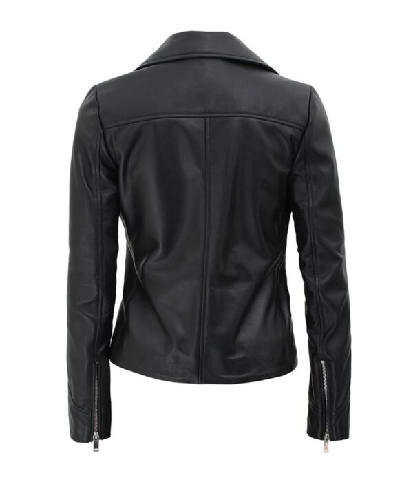 Womens Black Leather Jacket Ninfa
