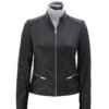 Rachel-Womens-Black-Slim-Fit-Leather-Jacket-1.jpg Womens Black Leather Jacket in Slim Fit Style