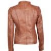 Rachel Womens Cognac Leather Jacket
