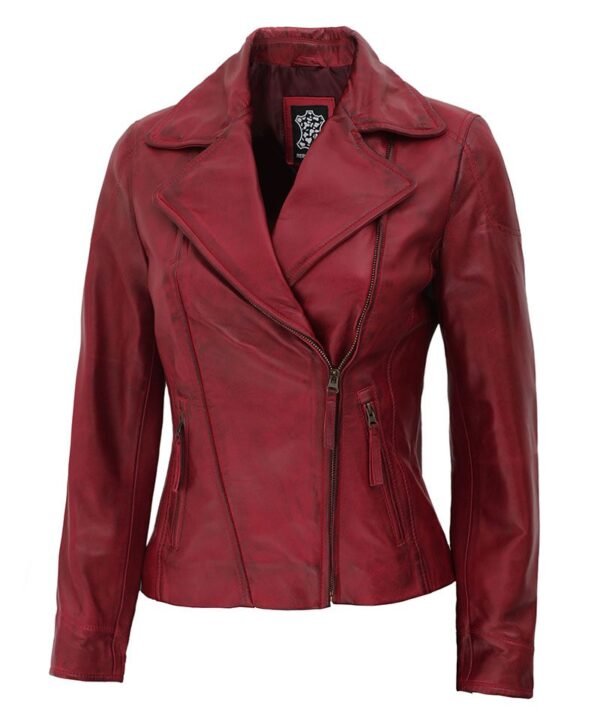 Asymmetrical Slim Fit Leather Jacket